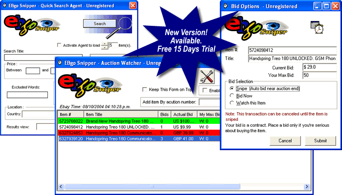 ebay auction sniper screenshoots